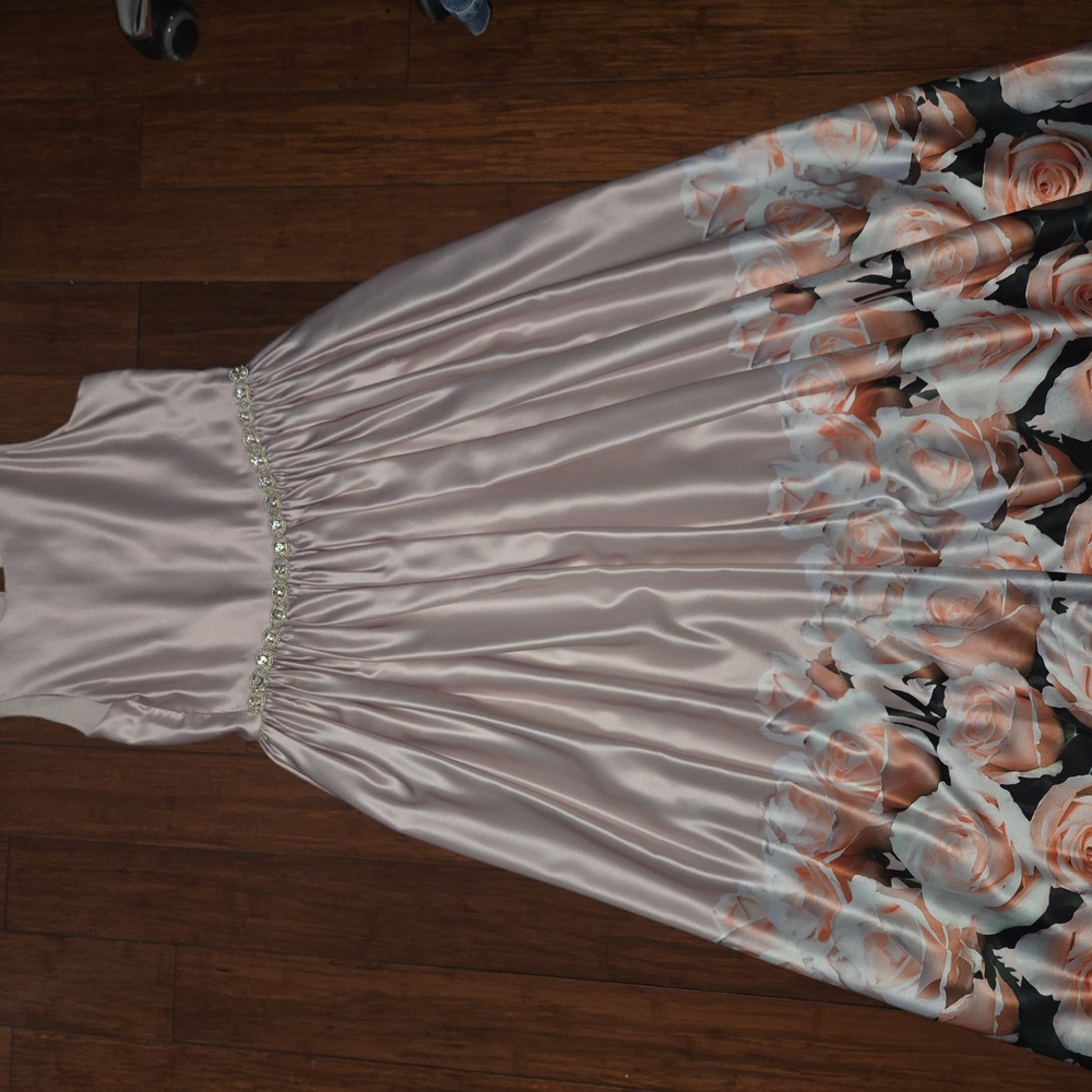 Elegant Pink Floral Gown